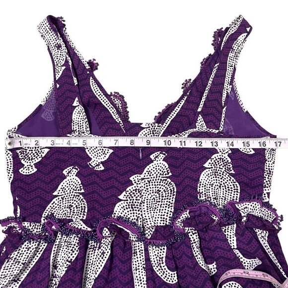 TORY BURCH Petula Paisley Beaded Ruffle Silk Maxi Dress 8 - Picture 11 of 14